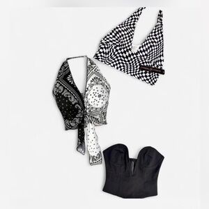 Going Out Tops Bundle | Corset, Halter & Checker Crop Top